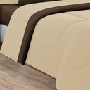 Ver imagem 3 de Kit Edredom + Jogo de Lençol 100% Algodão Gran Moratta 7 Peças Queen Palha Marrom