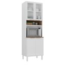 Ver imagem 2 de Paneleiro Torre Quente de Aço 4 Portas com Nicho para Micro-Ondas 220 x 70cm Renova Itatiaia Branco