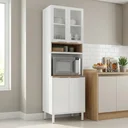 Ver imagem 1 de Paneleiro Torre Quente de Aço 4 Portas com Nicho para Micro-Ondas 220 x 70cm Renova Itatiaia Branco