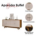 Ver imagem 3 de Aparador para Sala Buffet Brise Freijó Off White – Dj Móveis