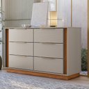 Ver imagem 1 de Cômoda 6g Sophia para Quartos 82,5x45x136cm Marrom/Nogueira/Nude Prime Tx