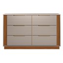 Ver imagem 2 de Cômoda 6g Sophia para Quartos 82,5x45x136cm Marrom/Nogueira/Nude Prime Tx