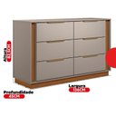 Ver imagem 3 de Cômoda 6g Sophia para Quartos 82,5x45x136cm Marrom/Nogueira/Nude Prime Tx