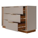 Ver imagem 5 de Cômoda 6g Sophia para Quartos 82,5x45x136cm Marrom/Nogueira/Nude Prime Tx