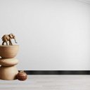 Ver imagem 1 de Kit Rodapé de Poliestireno Liso 5 Barras de 10cm x 240cm Rende 12 Metros Polipro