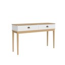 Ver imagem 2 de Aparador Buffet 2 Gavetas 136cm Puxador Concha Pés Madeira Cor:mel Branco