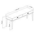 Ver imagem 3 de Aparador Buffet 2 Gavetas 136cm Puxador Concha Pés Madeira Cor:mel Branco