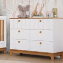 Ver imagem 1 de Cômoda de Bebê com 6 Gavetas Chantilly Expresso Móveis Branco/Nature