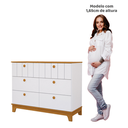 Ver imagem 4 de Cômoda de Bebê com 6 Gavetas Chantilly Expresso Móveis Branco/Nature