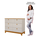 Ver imagem 4 de Cômoda de Bebê com 6 Gavetas Chantilly Expresso Móveis Bege/Off White/Nature
