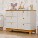 Ver imagem 1 de Cômoda de Bebê com 6 Gavetas Chantilly Expresso Móveis Bege/Off White/Nature