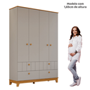 Ver imagem 5 de Guarda Roupa de Bebê 4 Portas 4 Gavetas Chantilly Expresso Móveis Bege/Fendi/Nature