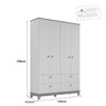 Guarda Roupa de Bebê 4 Portas 4 Gavetas Chantilly Expresso Móveis - 6