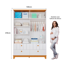 Ver imagem 4 de Guarda Roupa de Bebê 4 Portas 4 Gavetas Chantilly Expresso Móveis Branco/Nature