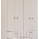 Ver imagem 3 de Guarda Roupa de Bebê 4 Portas 4 Gavetas Chantilly Expresso Móveis Bege/Off White/Nature