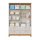 Ver imagem 6 de Guarda Roupa de Bebê 4 Portas 4 Gavetas Chantilly Expresso Móveis Bege/Off White/Nature