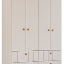 Ver imagem 2 de Guarda Roupa de Bebê 4 Portas 4 Gavetas Chantilly Expresso Móveis Bege/Off White/Nature