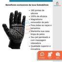 Ver imagem 6 de Kit Bolsa Pet Expansivel Transporte Viagem Cachorros e Gatos Preto + Par de Luvas Magnética - Duke &