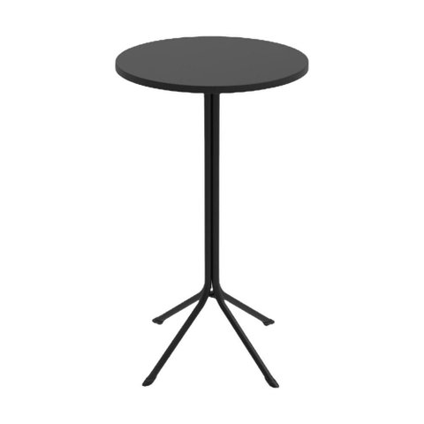 Mesa Bistrô Redonda Gávea Rivatti 105 Cm (altura) Tampo em Polipropileno Preto e Base em Aço