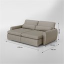 Ver imagem 5 de Sofá sem Caixa Retrátil Reclinável Charlie 2,10m Linho Pet Friendly D28 Vira Cama Casal Bege Taupe