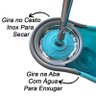 Mop Giratório Cesto Inox 2 Refil Esfregão Tira Pó e Escovão - 2
