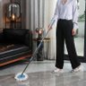 Mop Giratório Cesto Inox 2 Refil Esfregão Tira Pó e Escovão - 4