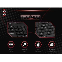 Kit Teclado e Mouse sem Fio C3tech K-w20 Preto Pt/br Abnt2 - 7