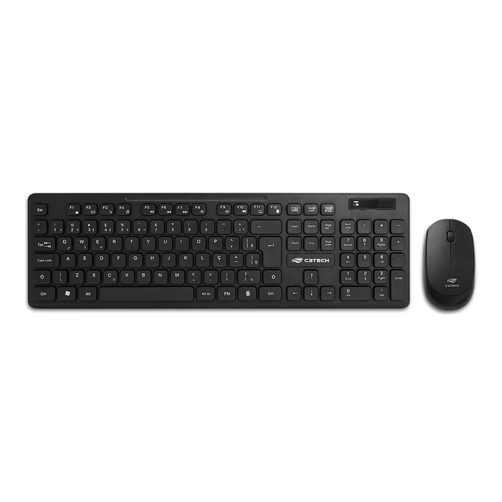 Kit Teclado e Mouse sem Fio C3tech K-w20 Preto Pt/br Abnt2