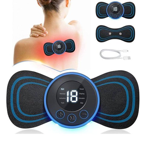Massageador Elétrico por Impulso Ems Recarregável Eletroterapia Multifuncional Alívio Nas Dores