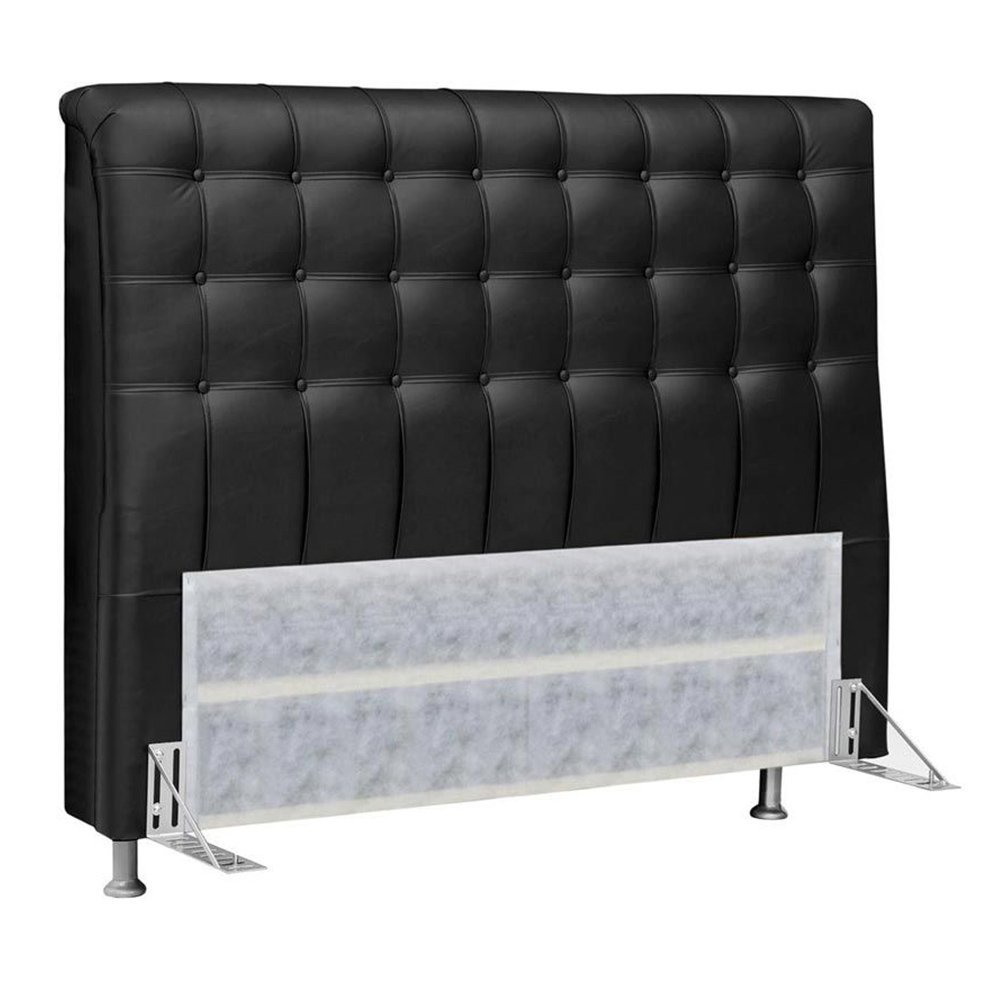 Cabeceira King Ana 195 cm Cama Box Ana Corino Preto - FM