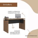 Ver imagem 3 de Mesa para Escritório Pequena Tamburato MDP Nogal/Preto