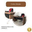 Ver imagem 6 de Mesa para Escritório Pequena Tamburato MDP Nogal/Preto