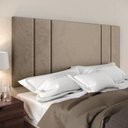Ver imagem 5 de Kit 2 Mesinhas Off White/cinamomo Prateleira Nicho Cabeceira Cama Box Casal 1,4 Bege Suede - Rpm