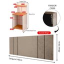 Ver imagem 7 de Kit 2 Mesinhas Off White/cinamomo Prateleira Nicho Cabeceira Cama Box Casal 1,4 Bege Suede - Rpm