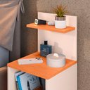 Ver imagem 3 de Kit 2 Mesinhas Off White/cinamomo Prateleira Nicho Cabeceira Cama Box Casal 1,4 Bege Suede - Rpm