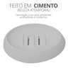 Saboneteira Porta Sabonete Banheiro Oval Luxo 12,5cm em Cimento - Cinza - 3
