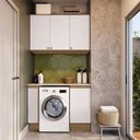 Ver imagem 1 de Lavanderia Modulada Kappesberg Celeste 3 Peças Nogueira/branco 120cm