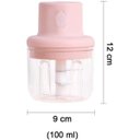 Ver imagem 3 de Mini Processador Triturador de Alimentos Elétrico C/Lâminas USB Recarregável