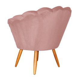 Poltrona Decorativa Pétala De Flor Sala veludo rosê Esmalteria Salão Escritório Dalaqua Decor - 2