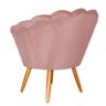 Poltrona Decorativa Pétala De Flor Sala veludo rosê Esmalteria Salão Escritório Dalaqua Decor - 2