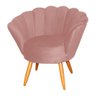 Poltrona Decorativa Pétala De Flor Sala veludo rosê Esmalteria Salão Escritório Dalaqua Decor - 1