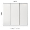 Ver imagem 3 de Guarda-Roupa Infantil Madesa Logan 100% MDF 3 Portas de Correr Branco Cor:Branco