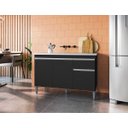 Ver imagem 2 de Balcão de Pia Cozinha Tatiane 120cm Preto Fosco sem Tampo Ajl Móveis