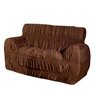 Capa de Sofá Elasticada 21 Elásticos 2 Lugares King Marrom - 1