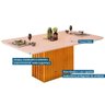 Conjunto: Mesa Sala Jantar Canes Tampo Madeirado C/ Vidro Curvo 200x100cm e 8 Cadeiras Stela Cedro/ - 3