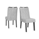 Ver imagem 7 de Conjunto: Mesa Sala Jantar Canes Tampo Madeirado C/ Vidro Curvo 200x100cm e 8 Cadeiras Stela Cedro/