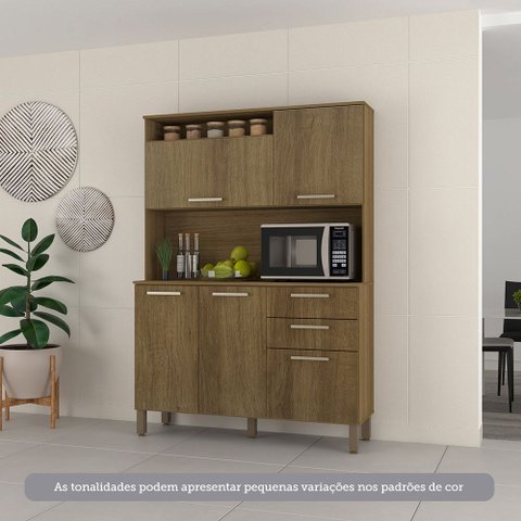 Cozinha Compacta 130,70cm 5 Portas e 2 Gavetas com Tampo 352 Luciane Móveis