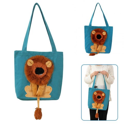 Bolsa Transporte Gato Cachorro Pet Animal Estimacao Estampa Leao Passeio Diversao Ombro Caminhada Vi