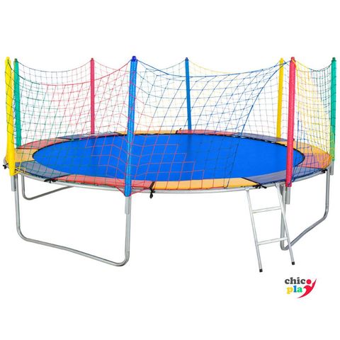 Cama Elástica 3,05M ChicoPlay Lona Azul Nacional Com Emenda