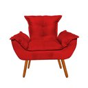 Ver imagem 3 de Kit 2 Poltronas Opalas com Puff Redondo Suede Vermelho